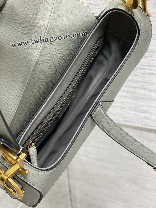 Dior专柜新款迪奥顶级原单原厂皮岩石灰大号经典马鞍包 djfk1088